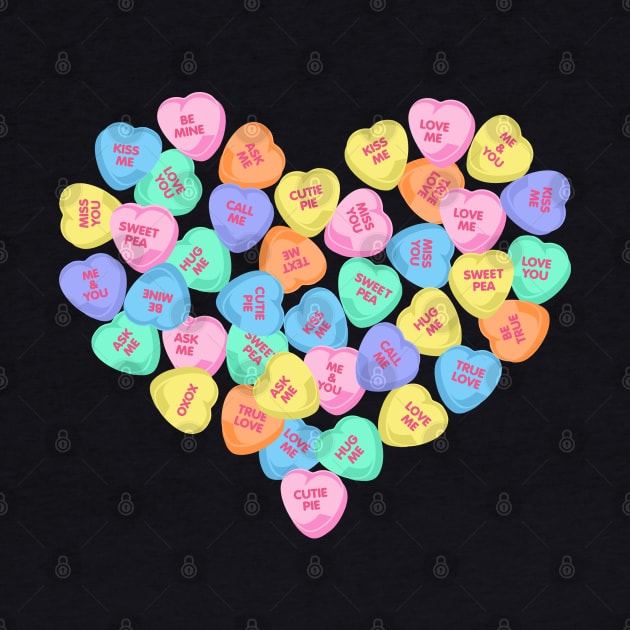 Cute Valentine's Day Hearts Candy Valentines Love by TeeCreations